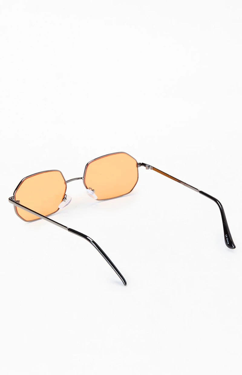 Pacsun Orange Oliver Hexagon Sunglasses