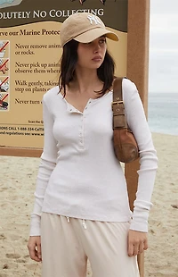 John Galt Cream Athern Thermal Long Sleeve Top