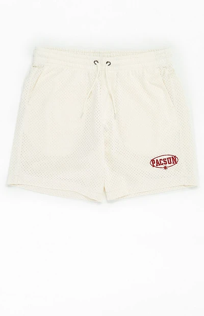 Pacsun Cream Mesh Basketball Shorts