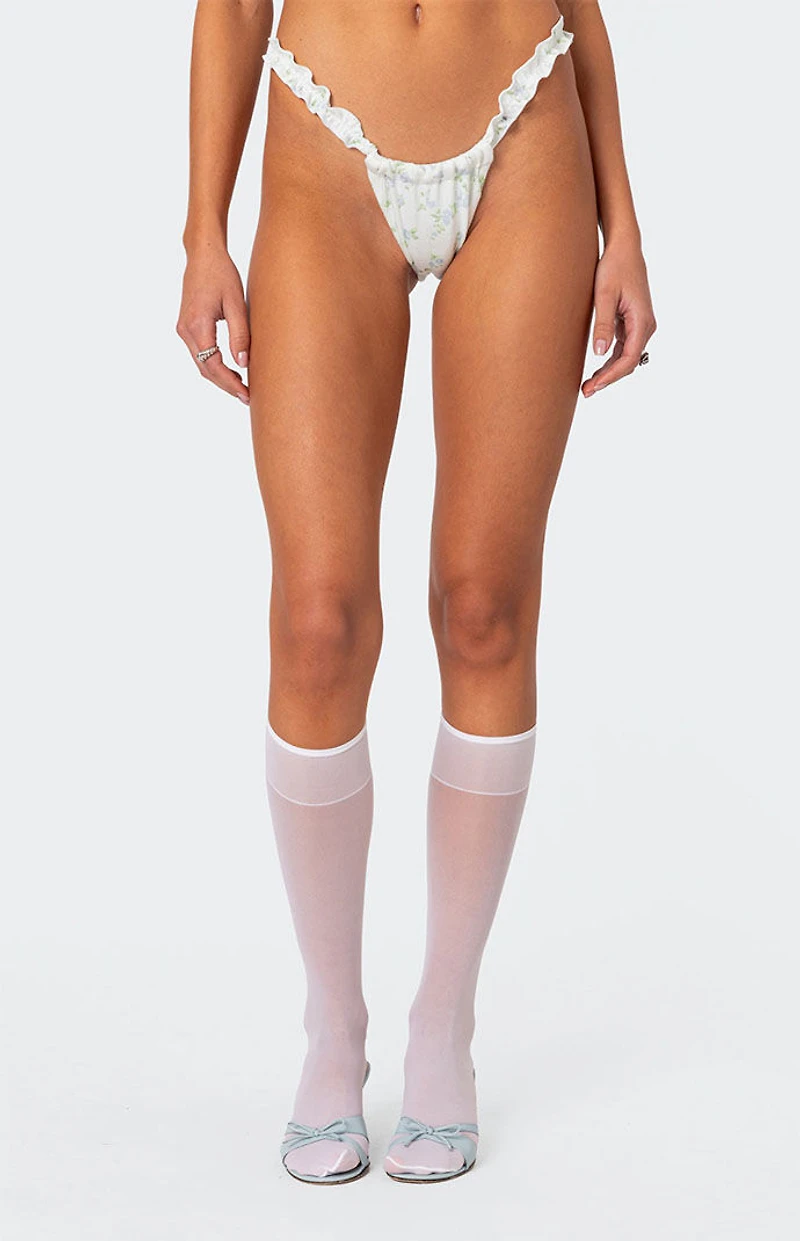 Edikted Floral Scrunch High Cut Bikini Bottom