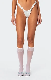 Edikted Floral Scrunch High Cut Bikini Bottom