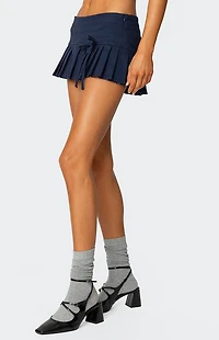 Edikted Side Bow Pleated Mini Skort