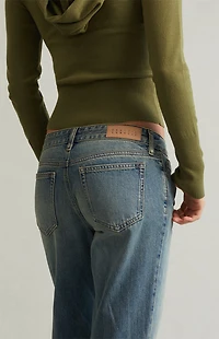 Pacsun Zoe Low Rise Girlfriend Jeans Medium Blue Wash