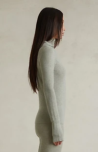 Fear of God ESSENTIALS Women’s Abbey Stone Waffle Knit Tight Hooded Sweater