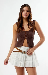 Your Favorite Mandy Crochet Button Front Tank Top