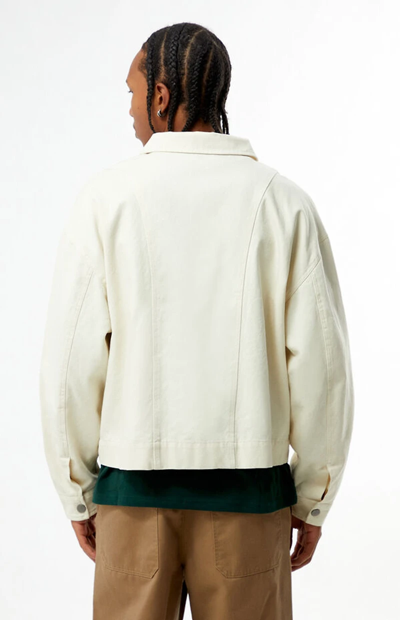 Pacsun Cream Double Seams Gas Jacket