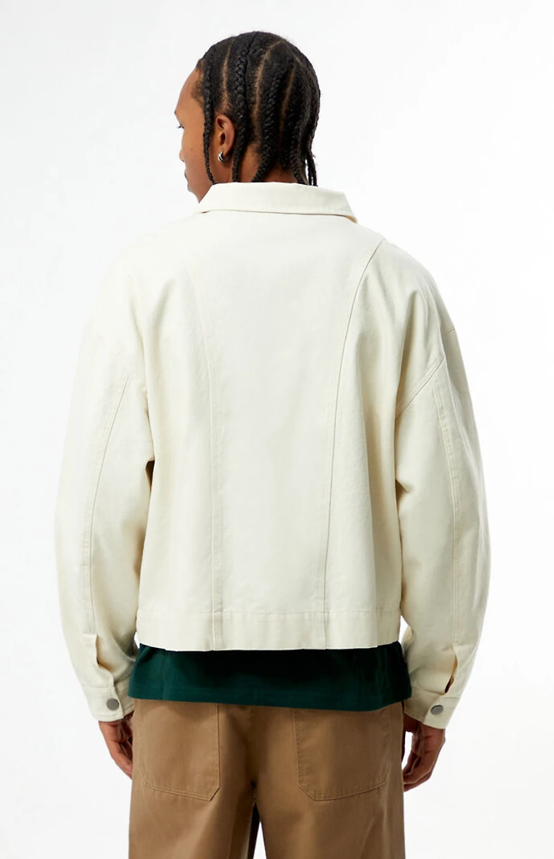 Pacsun Cream Double Seams Gas Jacket