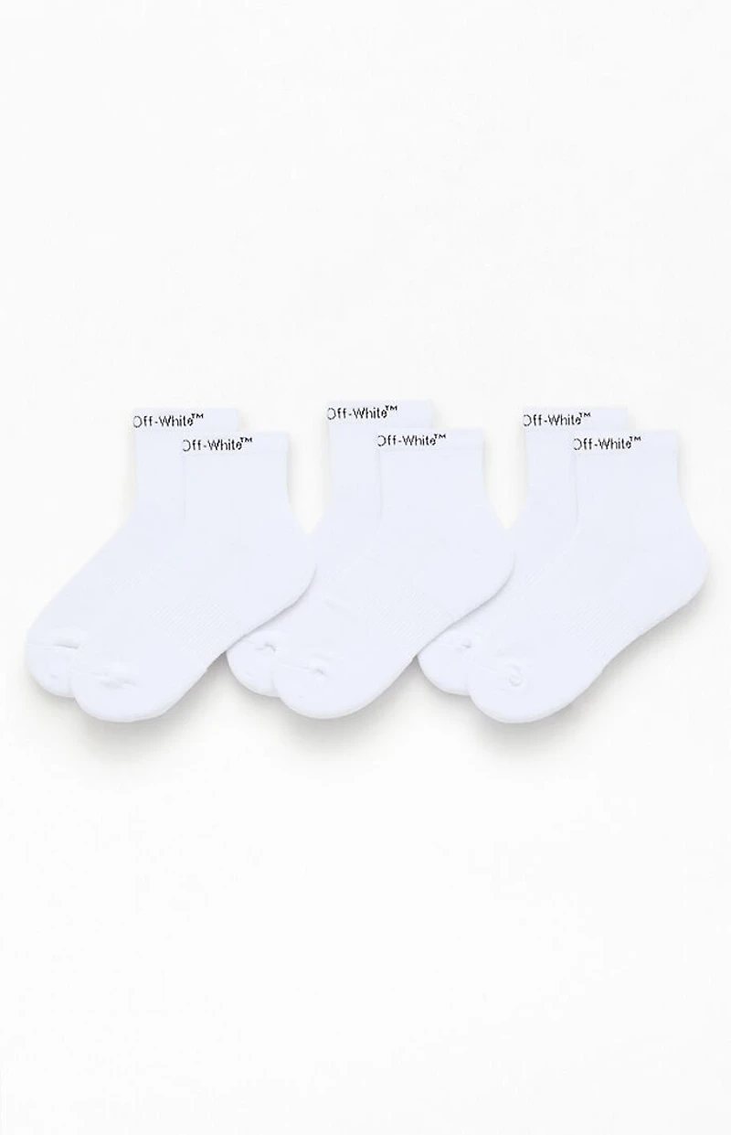 L/AB c/o Off-White 3 Pack Horizontal Quarter Crew Socks