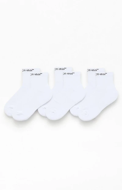 L/AB c/o Off-White 3 Pack Horizontal Quarter Crew Socks