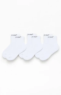 L/AB c/o Off-White 3 Pack Horizontal Quarter Crew Socks