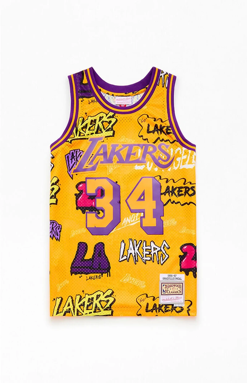 Mitchell & Ness LA Lakers Shaq Slap Sticker Jersey