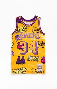 Mitchell & Ness LA Lakers Shaq Slap Sticker Jersey