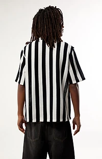 Pacsun Black & White Reece Striped Textured Camp Shirt
