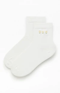 John Galt Flower Embroidered Ankle Socks