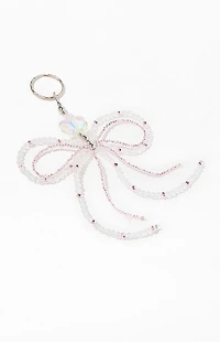 LA Hearts Beaded Bow Bag Charm Keychain