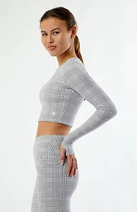 ASTORIA ACTIVEWEAR Active Plaid Long Sleeve Top