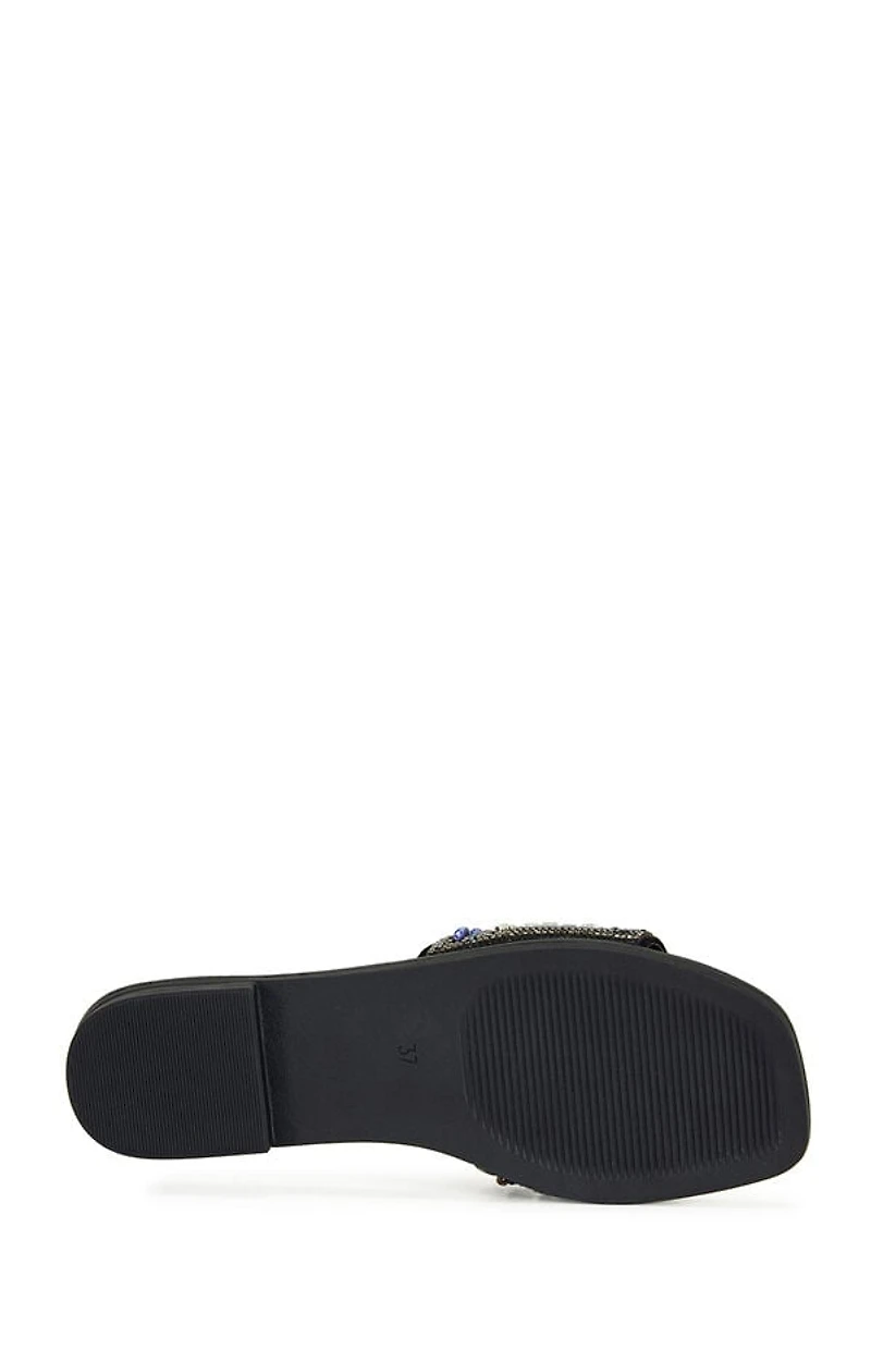 AZALEA WANG Women's Black Essere Flat Sandals
