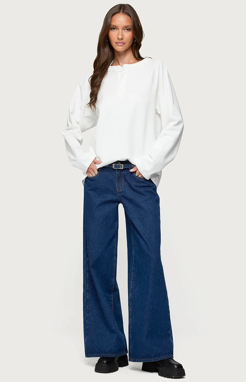 Edikted Cyrus Henley Oversized Top