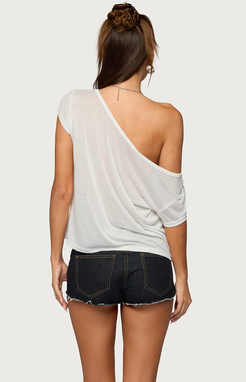 Edikted Amora Off Shoulder Sheer Top