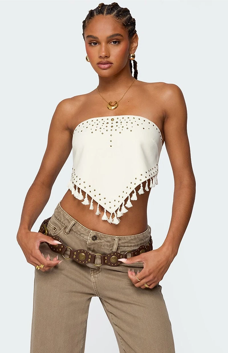 Edikted Stud and Tassel Handkerchief Top