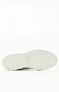 Puma Women's White & Green Mayze Leather Sneakers
