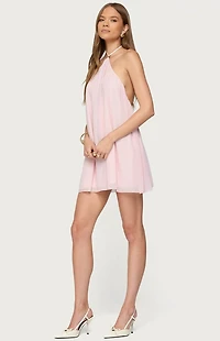 Edikted Emeline Backless Halter Mini Dress