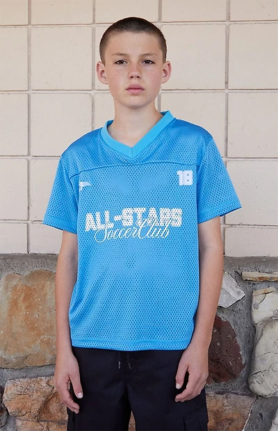 Pacsun Kids All Stars Light Blue Mesh Soccer Jersey