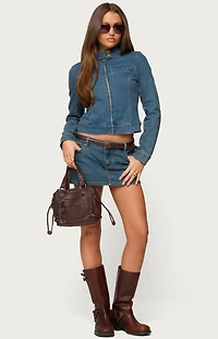 Edikted Josiee Stretchy Denim Mini Skort