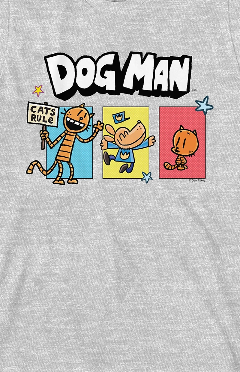 Kids Dog Man Petey the Cat & Lil Heather Grey T-Shirt