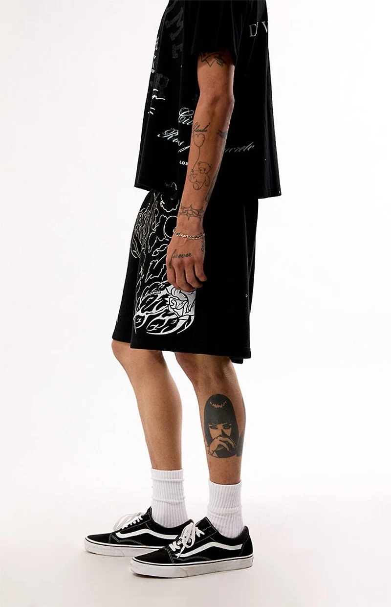 Civil Black Thorn Of The Stem Sweat Shorts