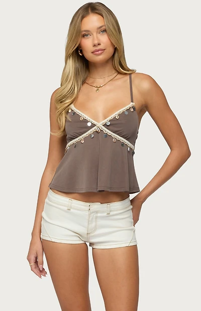 Edikted Moya Lacey Charm Tank Top
