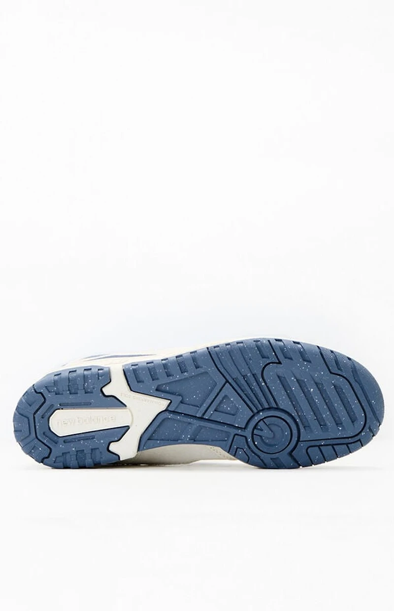 New Balance White & Blue 550 Sneakers