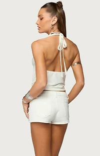 Edikted Audrie Studded Cowl Neck Halter Top