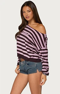 Edikted Campus Striped Knit Sweater