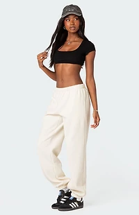 Edikted Square Neck Ribbed Crop Top