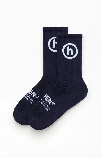 Hidden NY Navy Classic Crew Socks