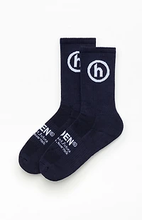 Hidden NY Navy Classic Crew Socks