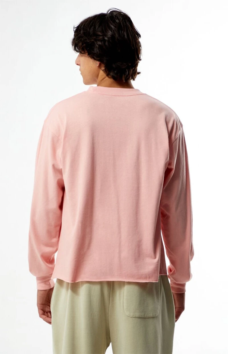 Pacsun Pink Premium Cropped Long Sleeve T-Shirt
