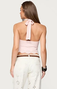 Edikted Jazmyn Scalloped Halter Top