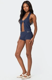 Edikted Weekender Belted Knit Halter Top