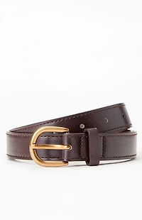 John Galt Faux Leather Buckle Belt