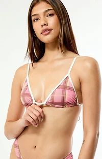 Snorkelbear Plaid Angel Triangle Bikini Top