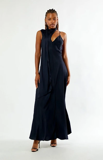 WEWOREWHAT Wrap Neck Maxi Slip Dress
