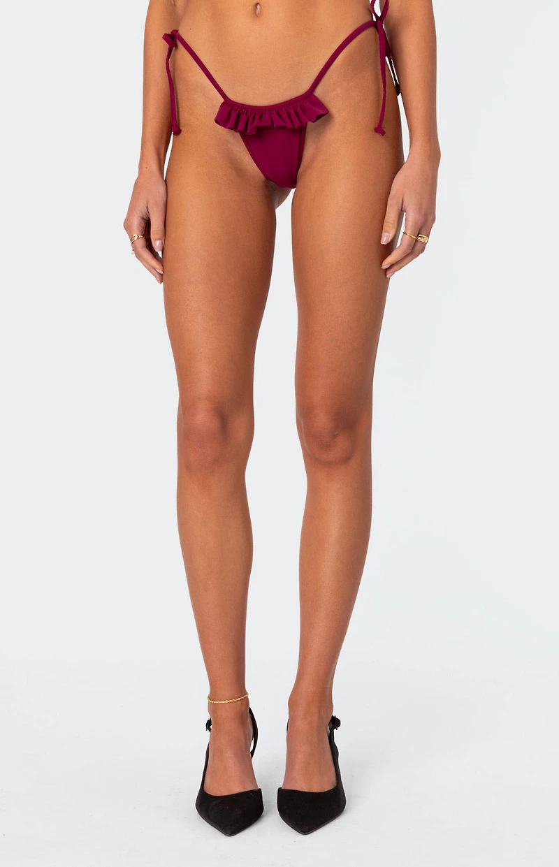 Edikted Joelle Ruffled String Bikini Bottom