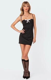 Edikted Nancy Bow Ribbon Mini Dress