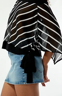 Beverly and Beck Ken Striped Off-The-Shoulder Top