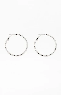 Pacsun Silver Stainless Steel Twisted Hoop Earrings