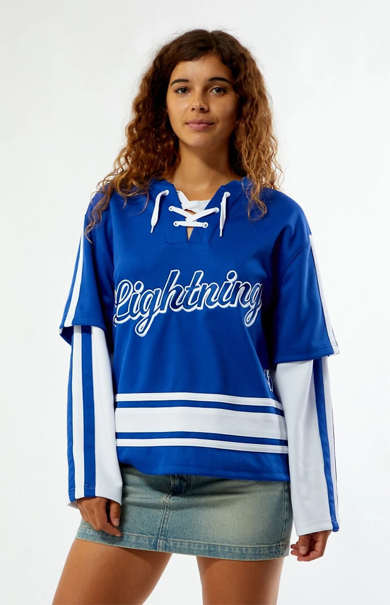 WILD COLLECTIVE x NHL Tampa Bay Lightning Layered Long Sleeve Hockey Jersey