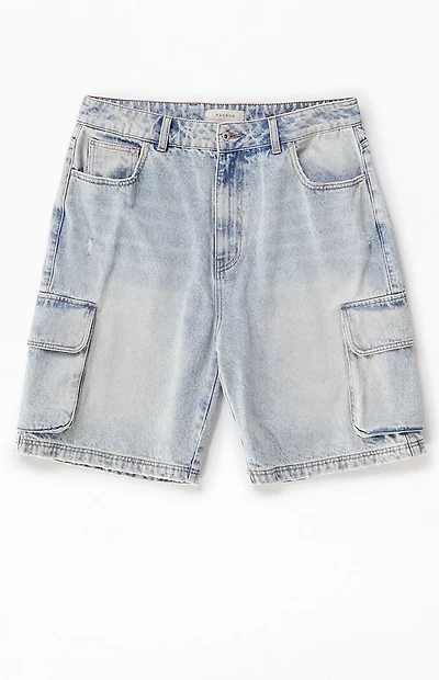 Pacsun Light Indigo Cargo Baggy Denim Shorts