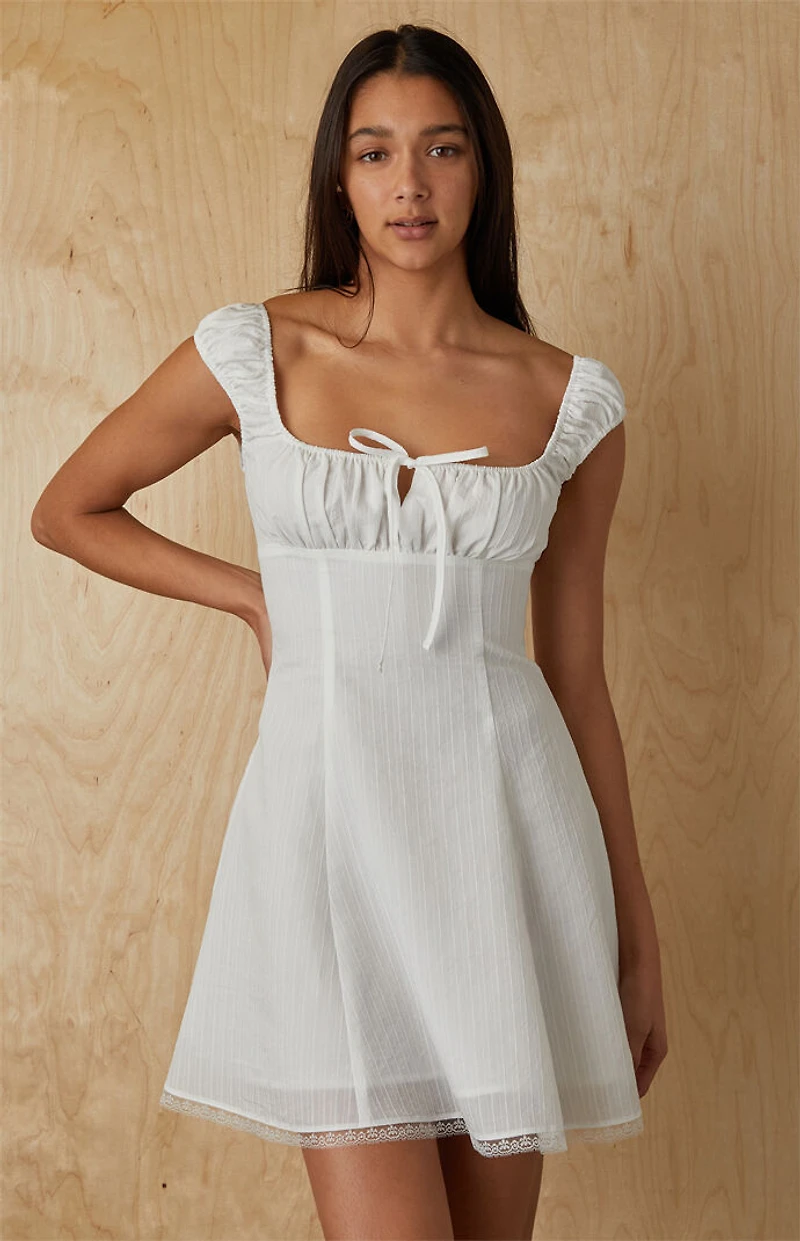 Your Favorite Maggie Tie Front Ruched Mini Dress